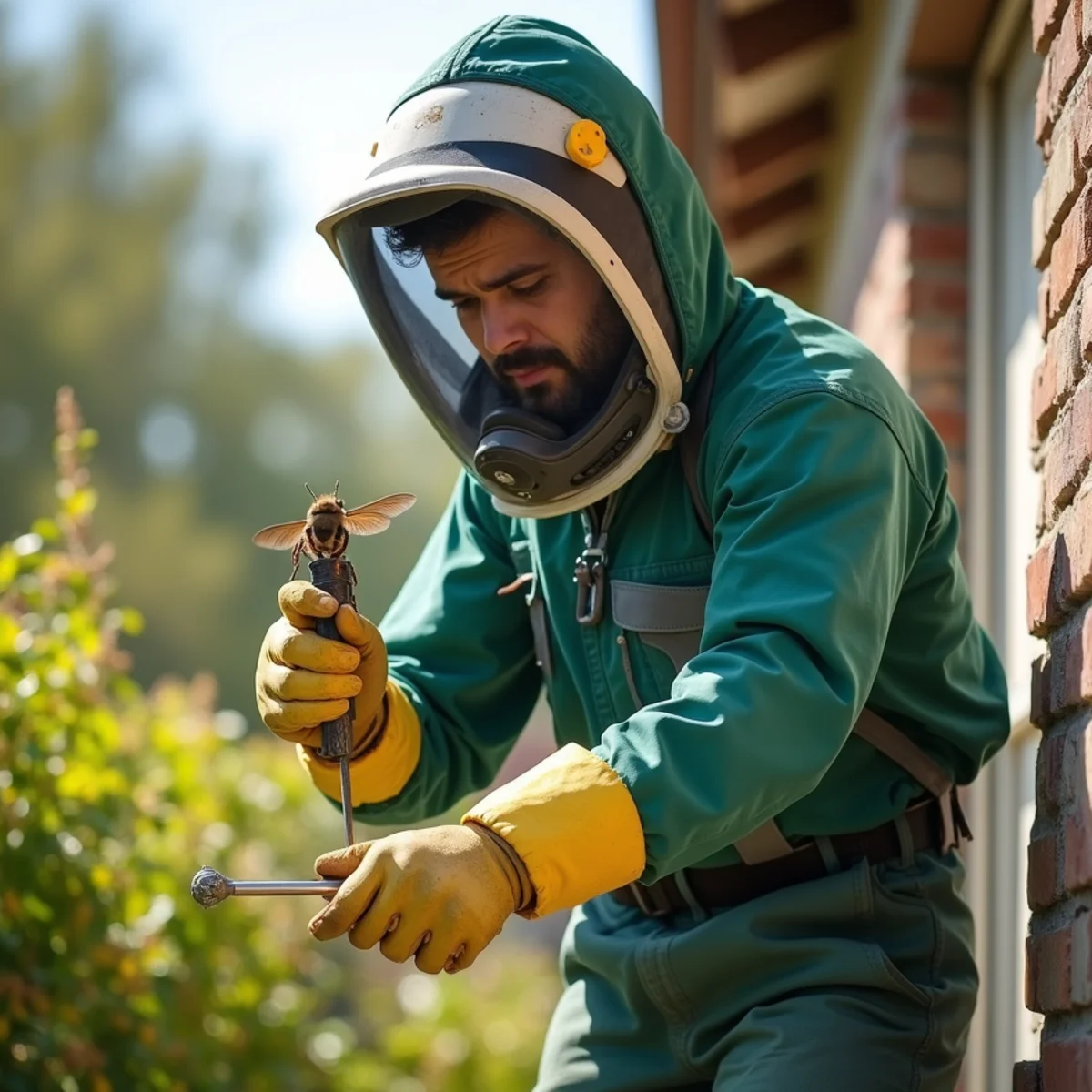 What to Do When a Bee Swarm Lands on Your Fresno House — treatment step