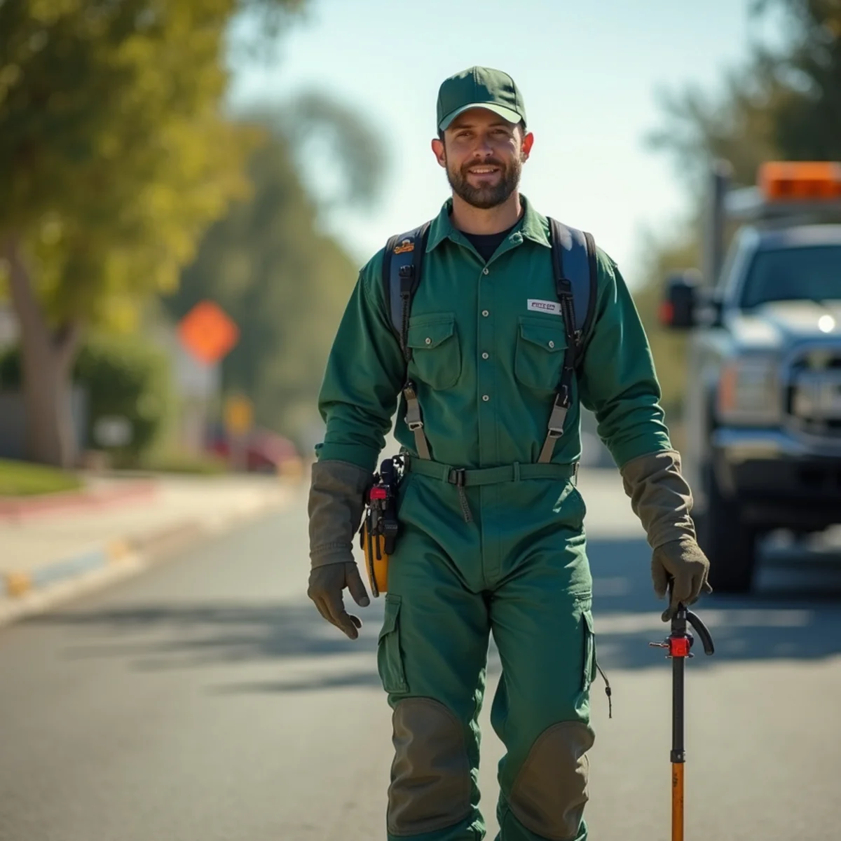 Pest control neighborhood streetscape in Dinuba, CA