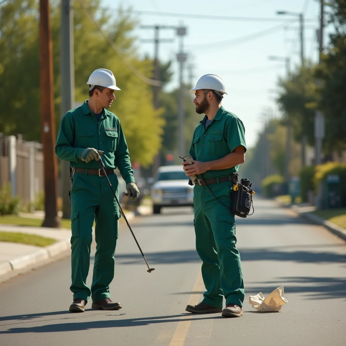 Pest control neighborhood streetscape in Easton, CA
