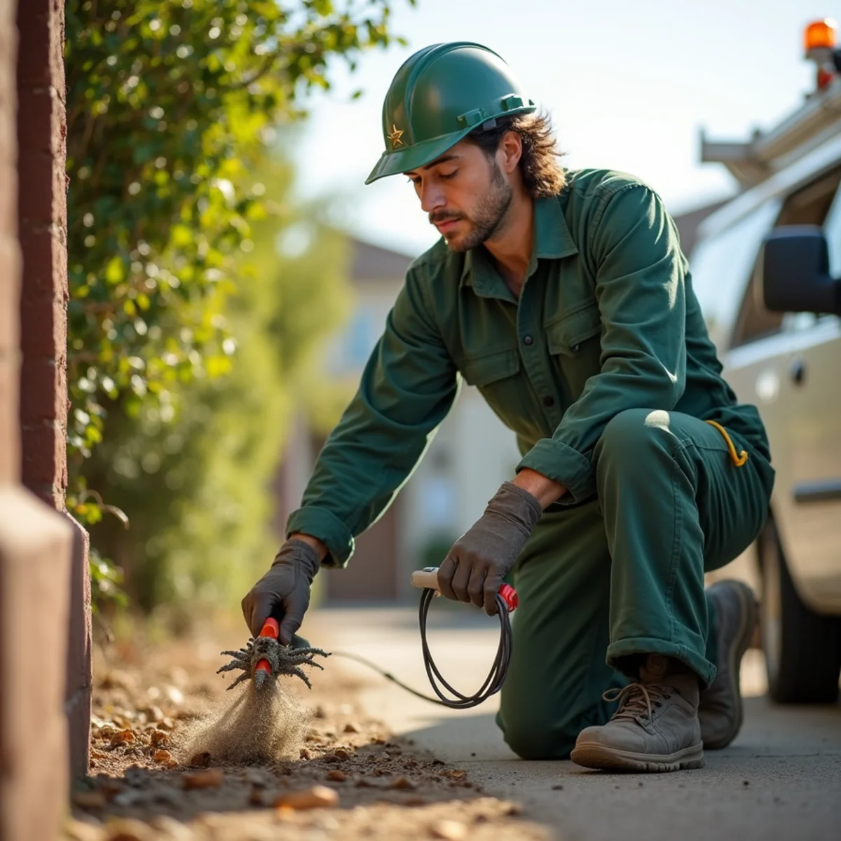 Pest control technician at work in Fowler, CA