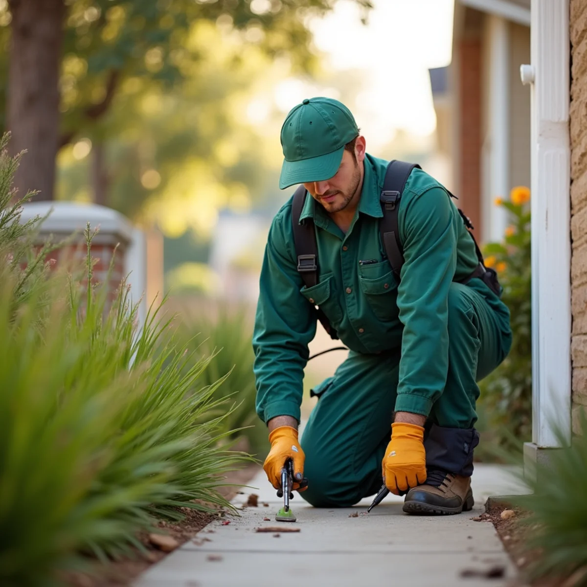 Pest control technician at work in Friant, CA