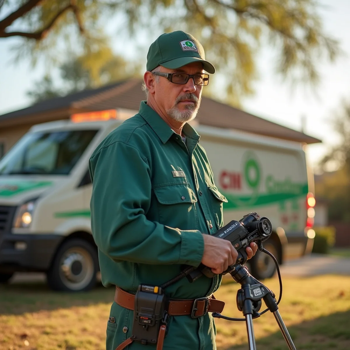 Pest control technician at work in Kingsburg, CA