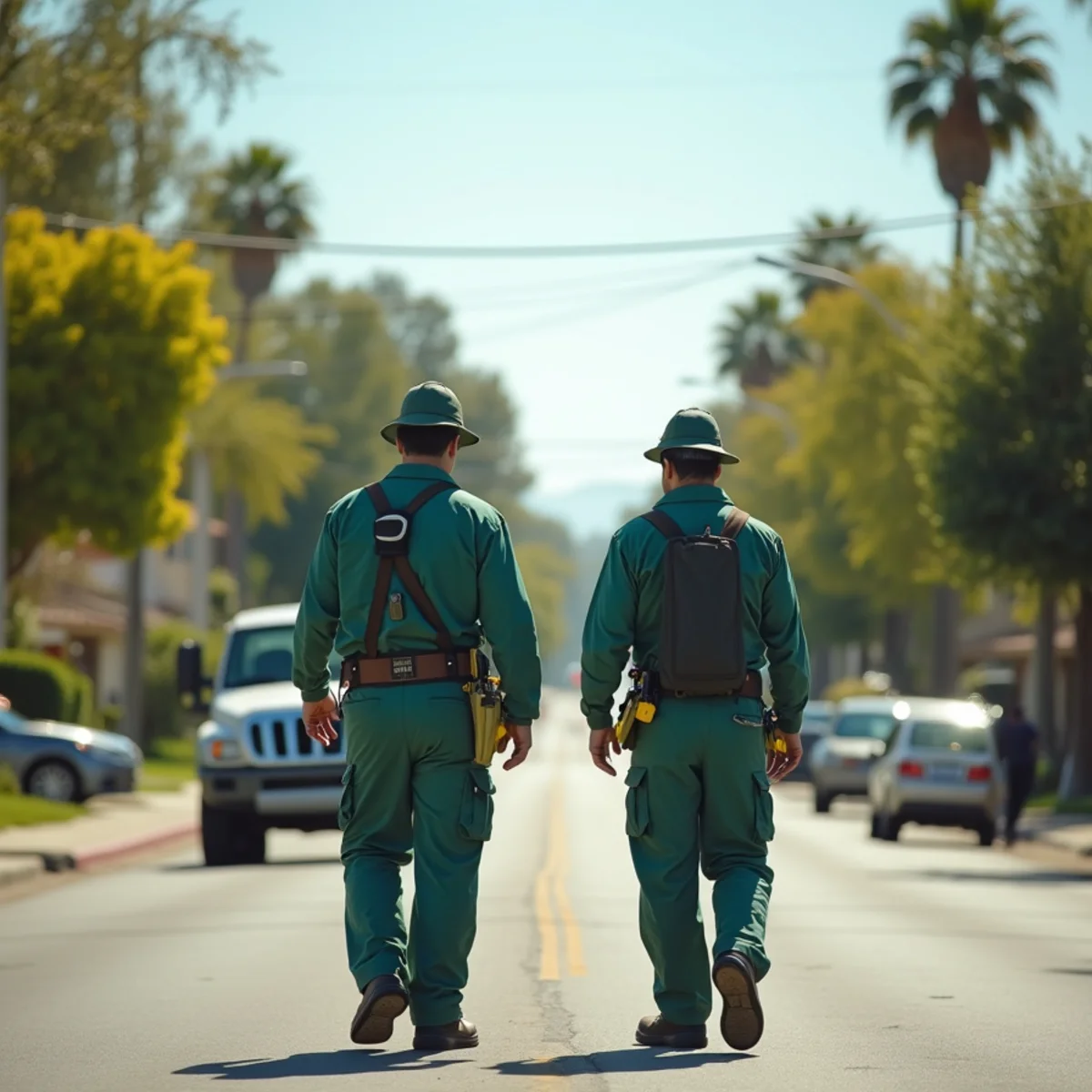 Pest control neighborhood streetscape in Lemoore, CA