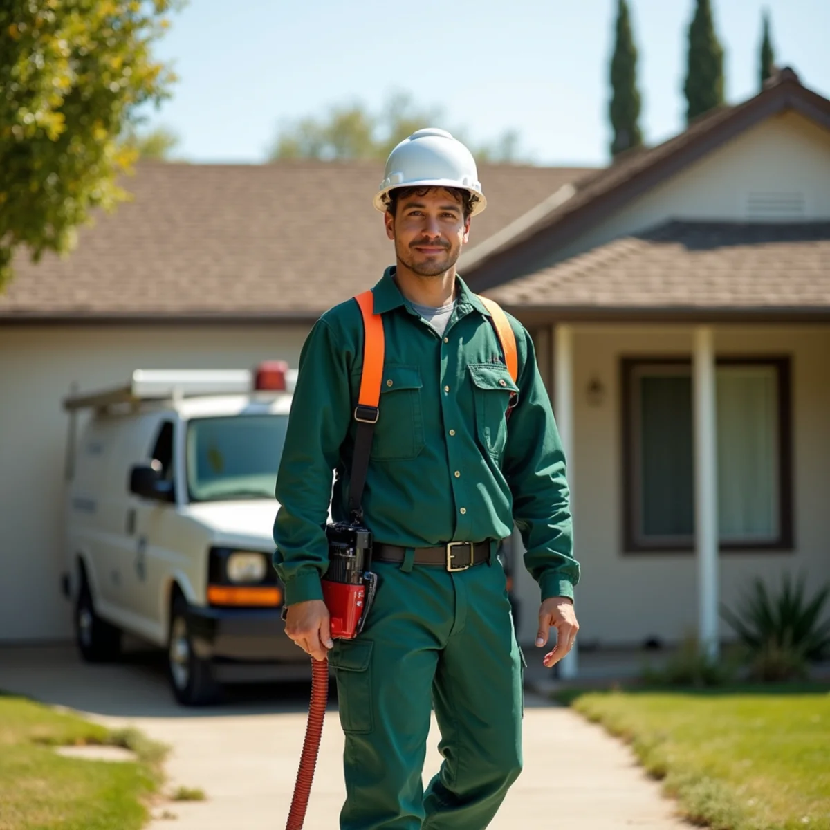Pest control technician at work in Madera Acres, CA