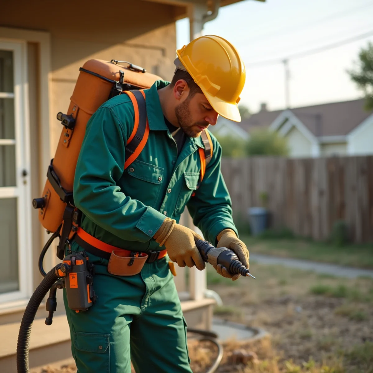 Pest control technician at work in Madera, CA