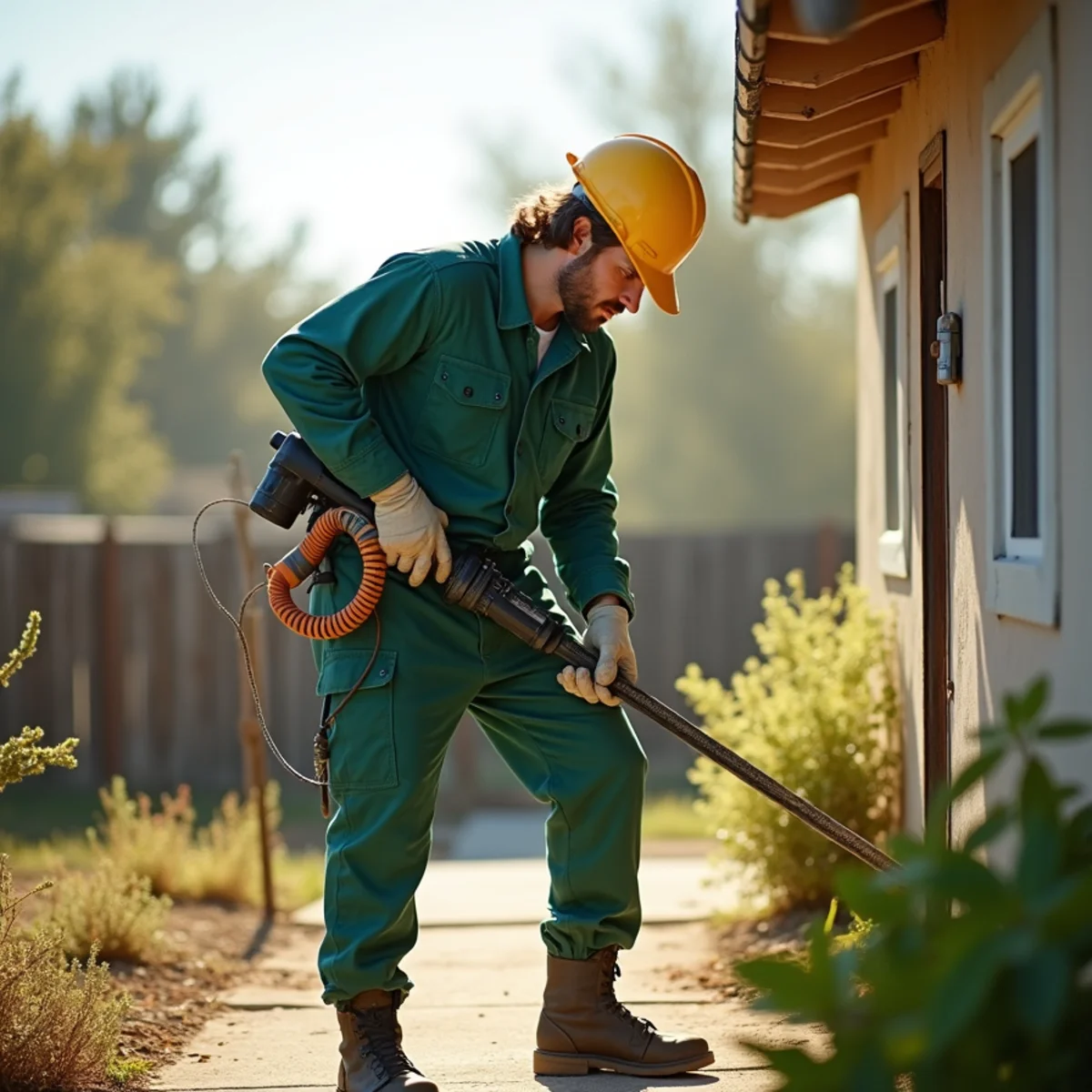 Pest control technician at work in Mendota, CA