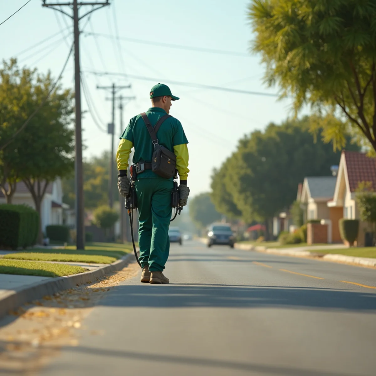 Pest control neighborhood streetscape in Parlier, CA