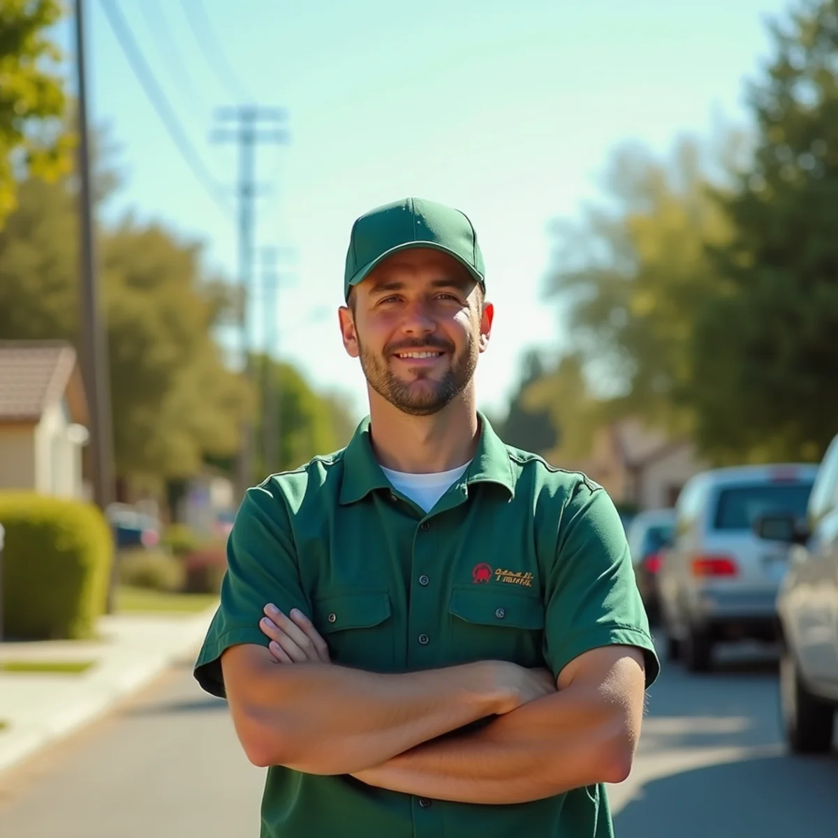 Pest control neighborhood streetscape in Prather, CA