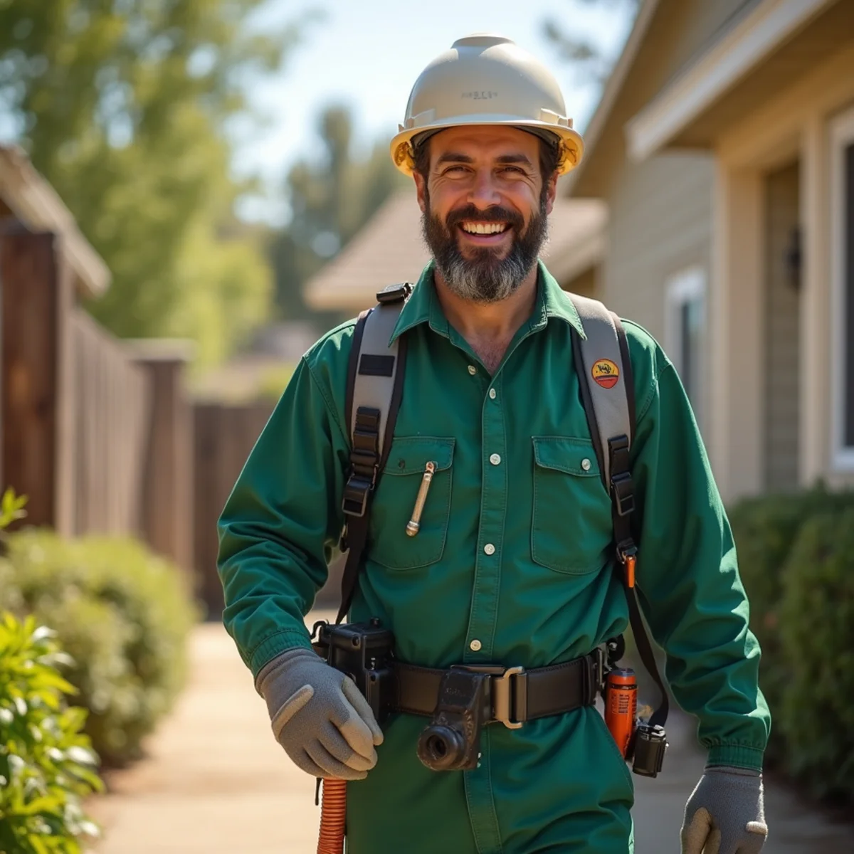 Pest control technician at work in San Joaquin, CA