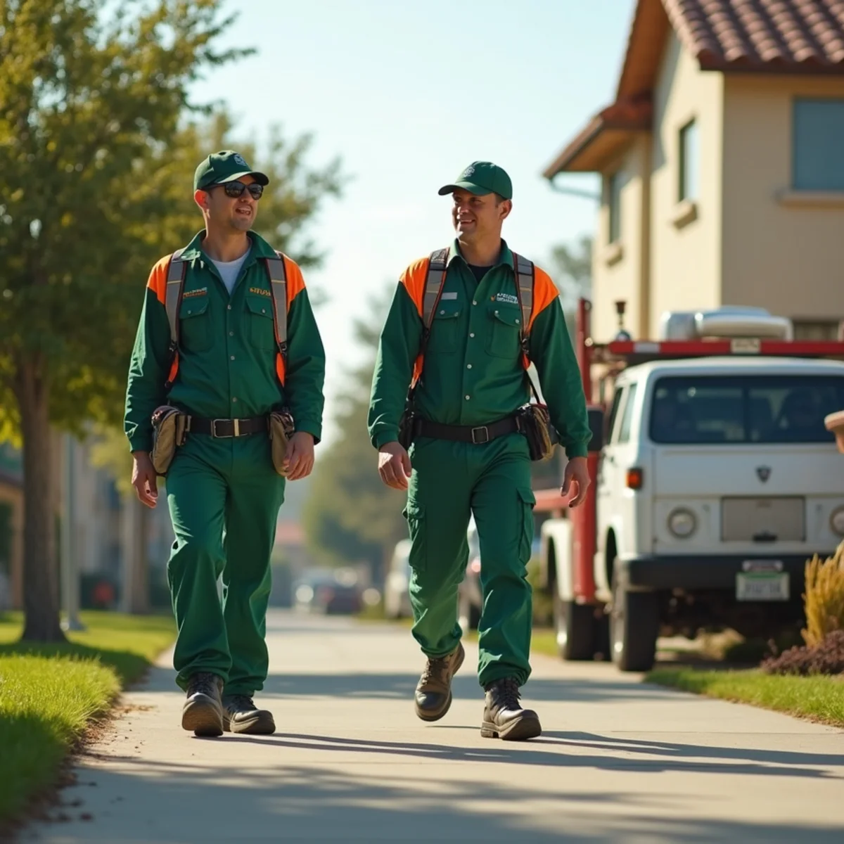 Pest control neighborhood streetscape in Sanger, CA