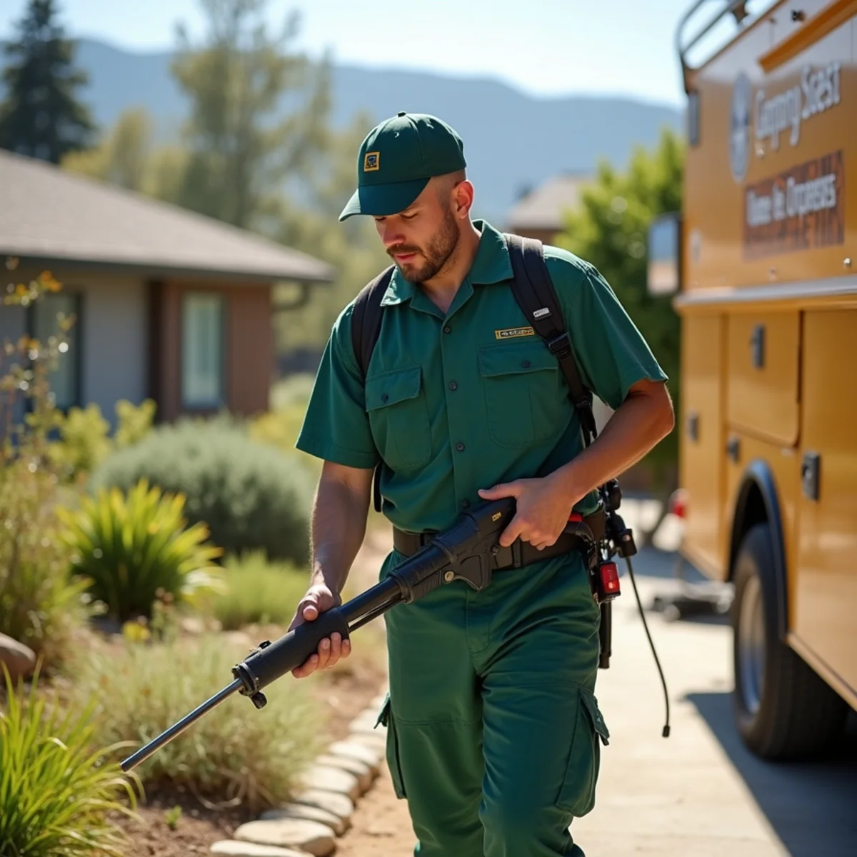 Pest control technician at work in Shaver Lake, CA