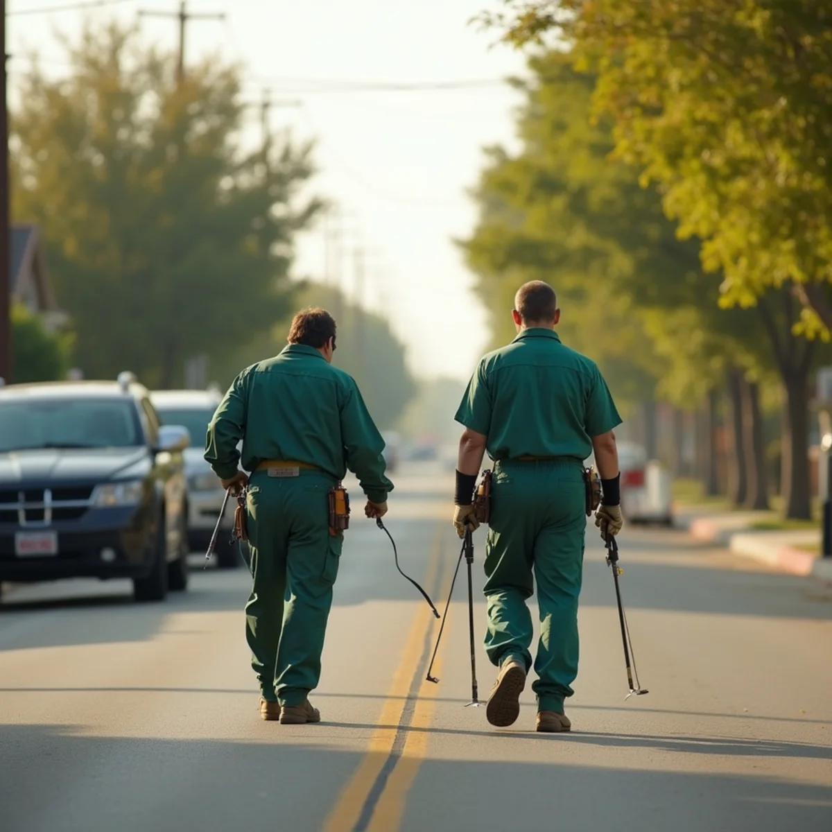 Pest control neighborhood streetscape in Visalia, CA