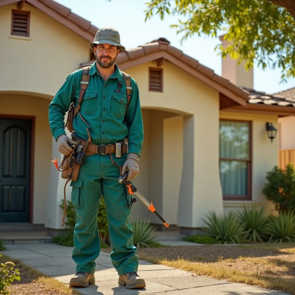 Pest control technician at work in Yokuts Valley, CA